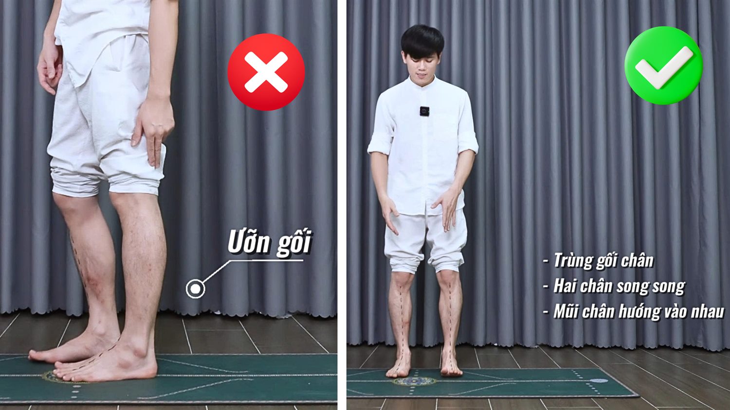 So sánh tư thế tập đúng và sai để tránh gây đau thêm